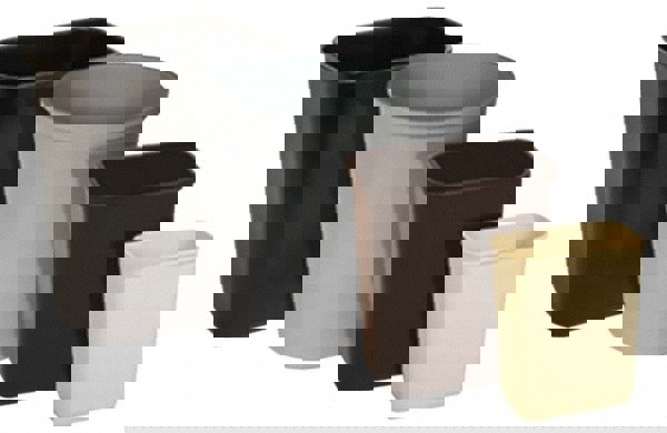 Trash Can: 14 qt, Rectangle, Gray